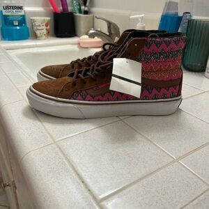 Vans Pink and Brown Skate Shoes